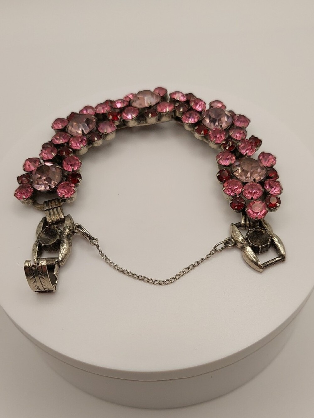 DeLizza & Elster JULIANA Pinks & Reds Crystal Cluster Bracelet - Women Jewelry - Picture 5 of 11